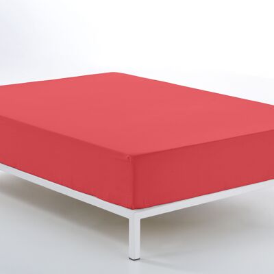 Bajera ajustable color rojo - Cama de 150 (alto 28 cm) - 50% algodón / 50% poliéster - 144 hilos. Gramage: 115