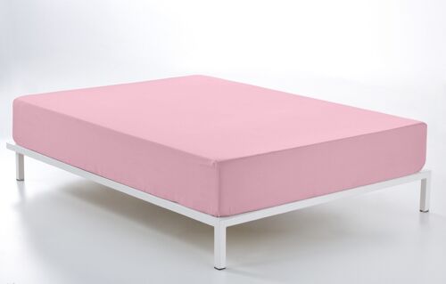 Bajera ajustable color rosa - Cama de 160 (alto 28 cm) - 50% algodón / 50% poliéster - 144 hilos. Gramage: 115