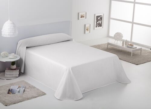 COLCHA/CUBRECAMA RÚSTICO LISOS COLOR BLANCO ÓPTICO - CAMA DE 105 CM - HILO TINTADO - 50% ALGODÓN/50% POLIÉSTER