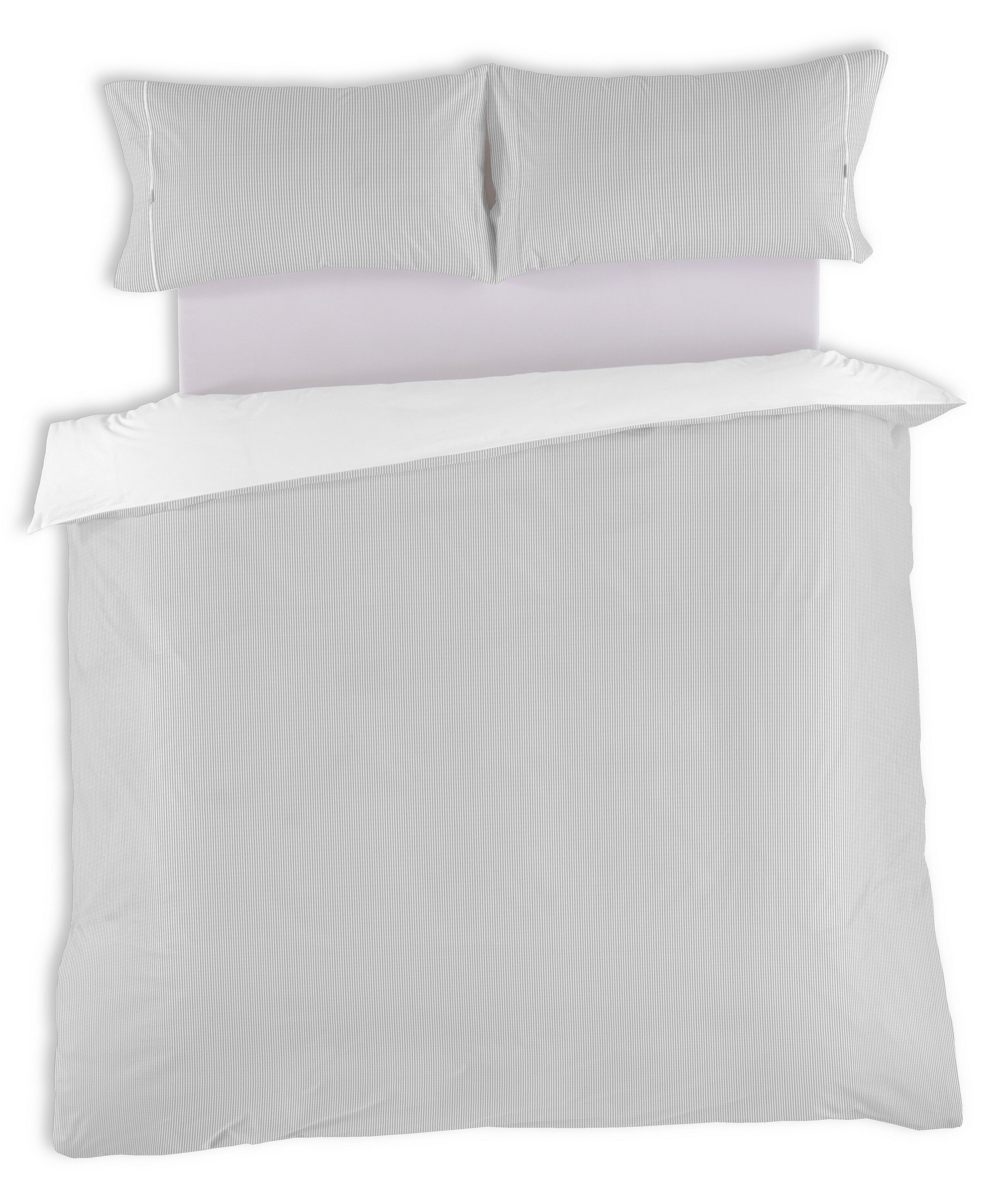 Conjunto de FUNDA NORDICA y funda de almohada Greta, color perla - Cama de 180 (3 piezas) - 100% algodón - 200 hilos. Gramage: 125