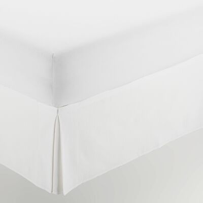 Rustikal gefärbter Garnbezug in optischer weißer Farbe – 105 cm großes Bett – 30 cm Höhe – Tagesdecke – 50 % Baumwolle / 50 % Polyester – Maße: 105 x 200 + 30 cm