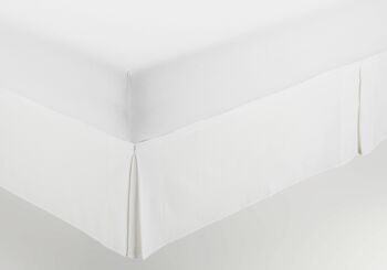 housse de couette en fil teint rustique de couleur blanc optique - lit 105 cm - type de couette - 50% coton / 50% polyester - mesures: 105 x 190/200 + 35 cm 1