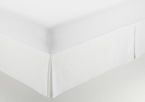 CUBRECANAPÉ HILO TINTADO RÚSTICO COLOR BLANCO ÓPTICO - CAMA DE 200 CM - CIERRE CON VELCRO - 50% ALGODÓN / 50% POLIÉSTER - MEDIDAS: 200 X 190/200 + 35 CM
