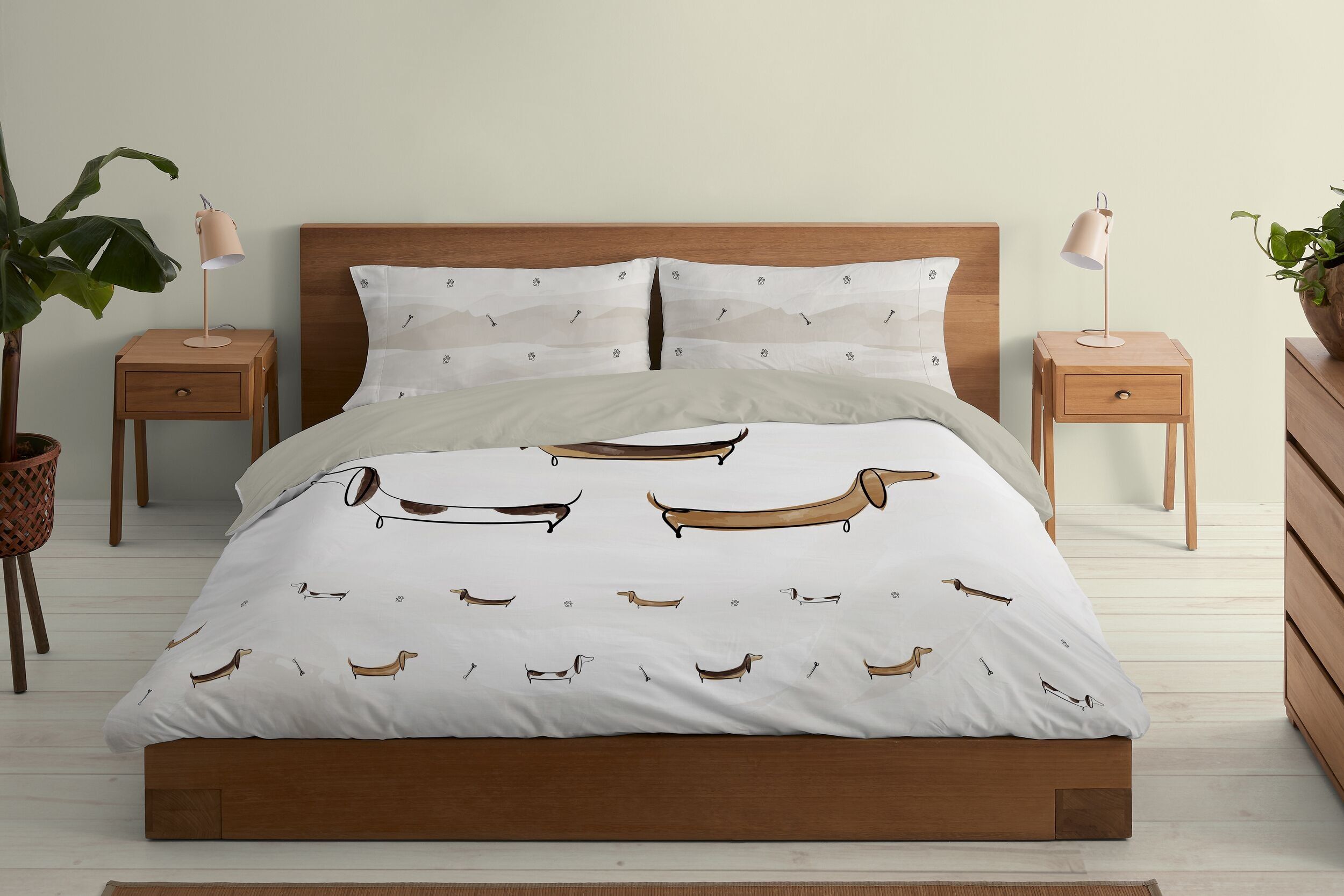 Duo copripiumino Bassotto - Stampa digitale - Letto 135/140 cm.