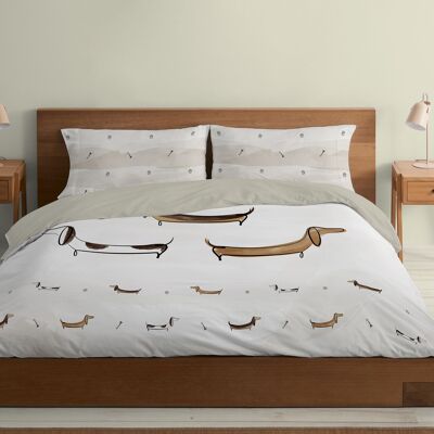 Dachshund duvet cover duo - Digital printing - 90 cm bed.