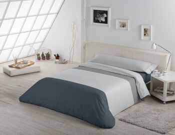 Duo housse de couette tricolore - Plomb-Perle-Gris - Lit 105 cm. 2