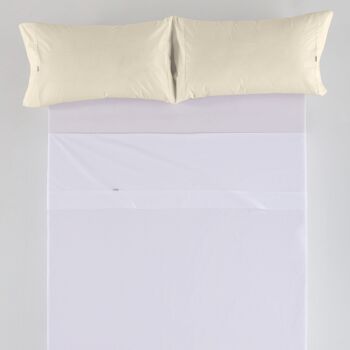 estelia - lot de deux taies d'oreiller couleur crème - 45x95 cm - 50% coton / 50% polyester - 144 fils. grammage : 115 2