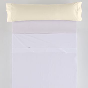 Taie d'oreiller crème - 45x125 cm - 50% coton / 50% polyester - 144 fils. Poids : 115 2