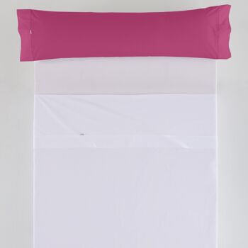 Taie d'oreiller fuchsia - 45x125 cm - 50% coton / 50% polyester - 144 fils. Poids : 115 2