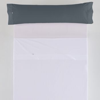 Taie d'oreiller grise - 45x110 cm - 50% coton / 50% polyester - 144 fils. Poids : 115 2