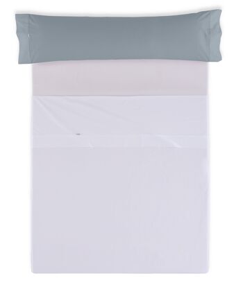Taie d'oreiller en coton couleur acier - 45x110 cm - 100% coton - 144 fils. Poids : 115 2