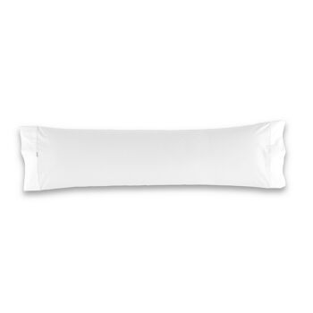 Taie d'oreiller en coton blanc - 45x110 cm - 100% coton - 144 fils. Poids : 115 1