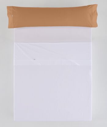 Taie d'oreiller en coton marron - 45x125 cm - 100% coton - 144 fils. Poids : 115 2