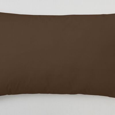 Funda de almohada de algodón peinado color chocolate - 45x155 cm - 100% algodón - 200 hilos. Gramage: 125