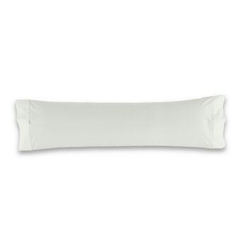 Taie d'oreiller en coton peigné blanc cassé - 45x110 cm - 100% coton - 200 fils. Poids : 125 1