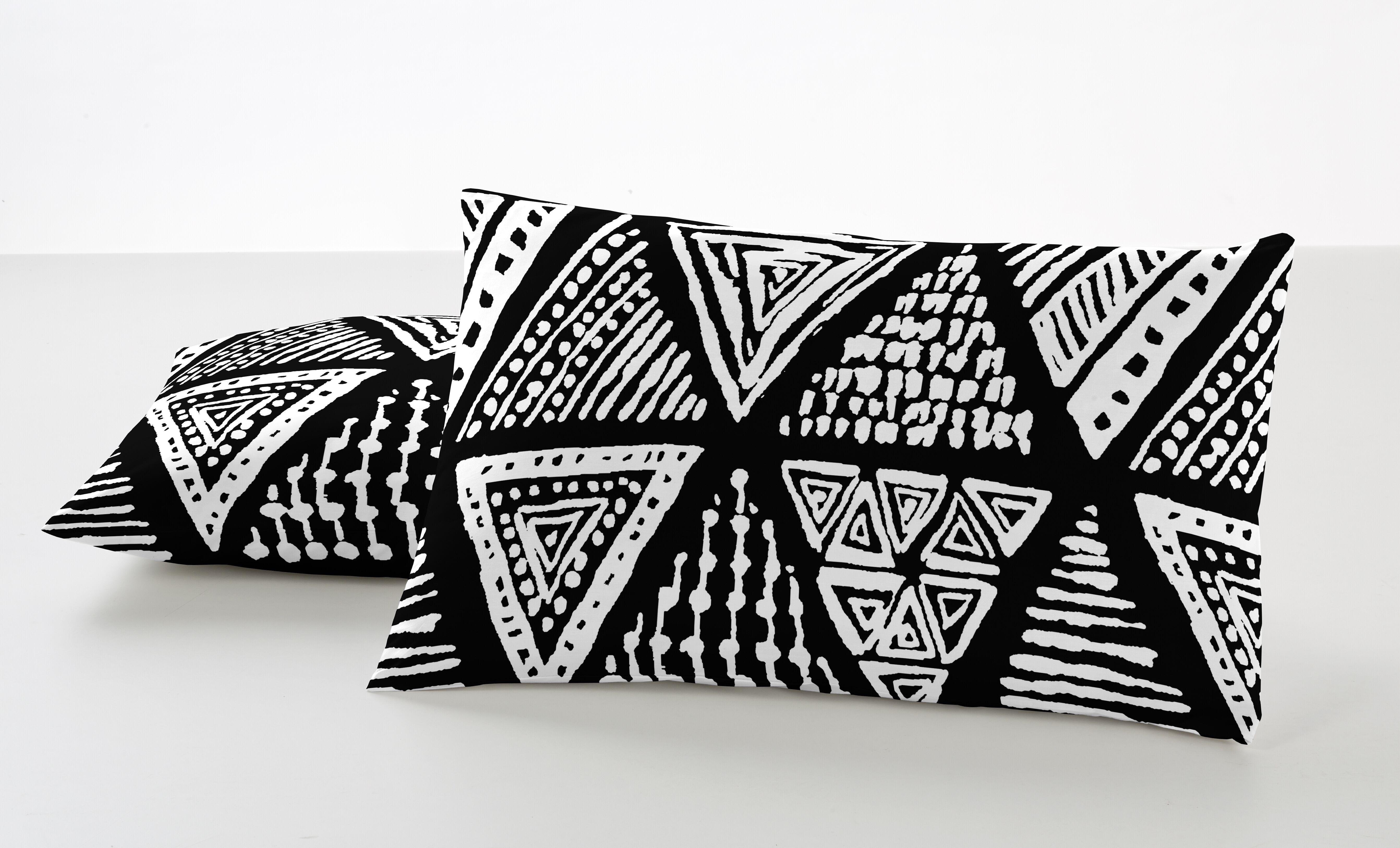 YAQUI KISSENBEZUG – SCHWARZ – 50X75 CM – SET MIT 2 EINHEITEN – 100 % BAUMWOLLE – 144 FÄDEN