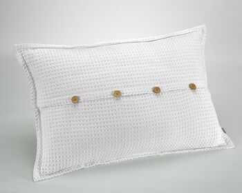 Housse de coussin Banús blanche. 50x75cm. Tissu jacquard 1