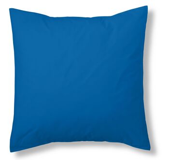 Housse de coussin bleu impérial - 40x40 cm - 50% coton / 50% polyester - 144 fils. Poids : 115