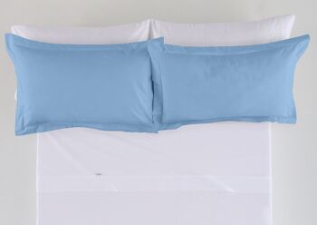 Housse de coussin bleu clair - 50x75 cm - 50% coton / 50% polyester - 144 fils. Poids : 115 2