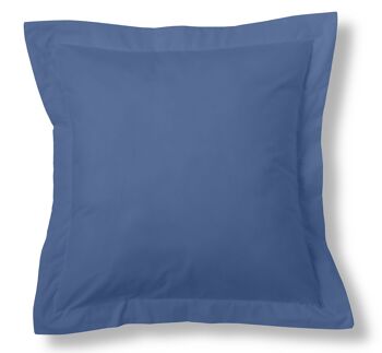 Housse de coussin bleue - 55x55 cm - 50% coton / 50% polyester - 144 fils. Poids : 115 1