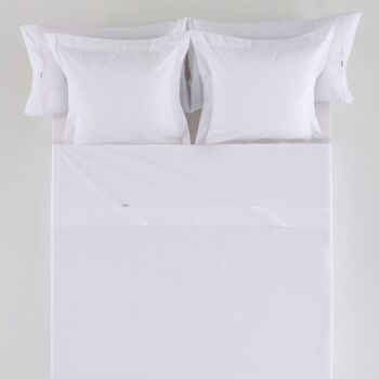 Housse de coussin blanche - 55x55 cm - 50% coton / 50% polyester - 144 fils. Poids : 115 2