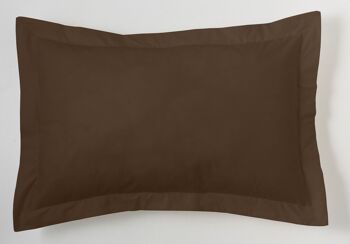 Housse de coussin chocolat - 50x75 cm - 100% coton - 200 fils. Poids : 125 1