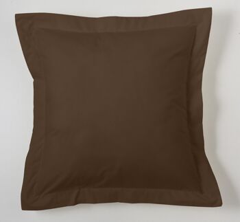 Housse de coussin chocolat - 55x55 cm - 100% coton - 200 fils. Poids : 125 1