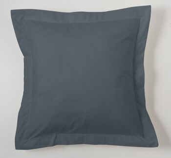 Housse de coussin grise - 55x55 cm - 50% coton / 50% polyester - 144 fils. Poids : 115 1