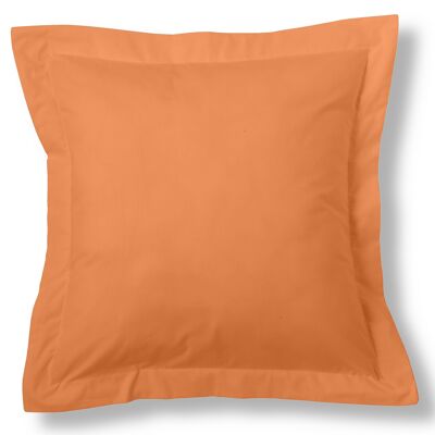 Housse de coussin couleur mangue - 55x55 cm - 100% coton - 144 fils. Poids : 115