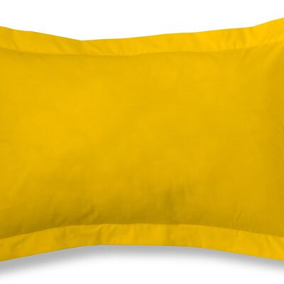 Housse de coussin moutarde - 50x75 cm - 50% coton / 50% polyester - 144 fils. Poids : 115