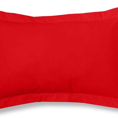 Housse de coussin rouge coquelicot - 50x75 cm - 50% coton / 50% polyester - 144 fils. Poids : 115