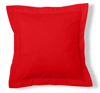 Housse de coussin rouge coquelicot - 55x55 cm - 50% coton / 50% polyester - 144 fils. Poids : 115