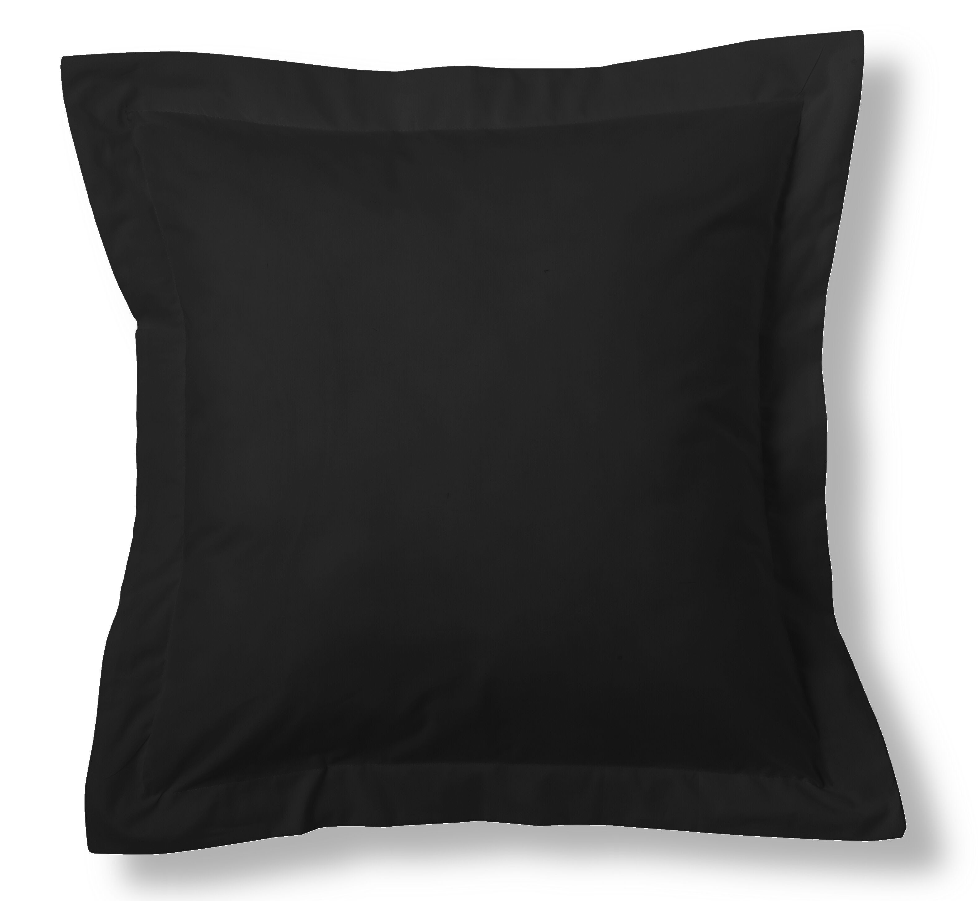 fodera per cuscino combi nera tinta unita - misure 45x45 + 5 cm. - 50% cotone-50% poliestere - 144 fili - finitura con linguette