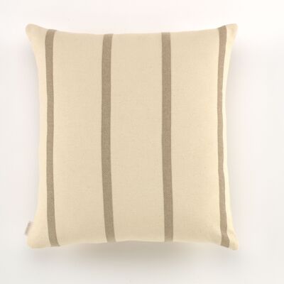 Stone-colored Ara cotton cushion cover. Invisible zipper.