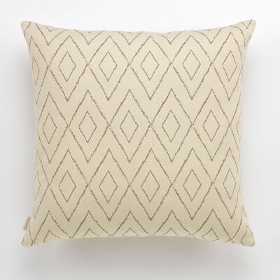 Stone-colored Aneto cotton cushion cover. Invisible zipper.