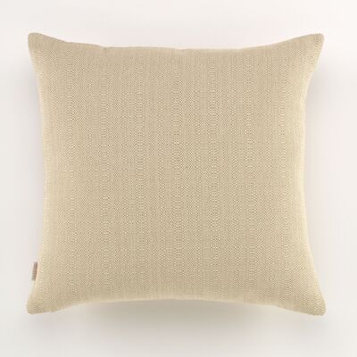 Stone-colored Valira cotton cushion cover. Invisible zipper.