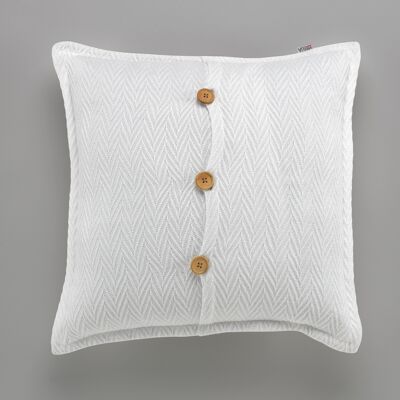 White Maia cushion cover. 50x50cm. Jacquard fabric