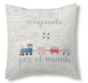 HOUSSE DE COUSSIN MIMUNDO - 50X50 CM - IMPRESSION NUMÉRIQUE - NUMÉRIQUE : 100% COTON / UNI : 50% COTON - 50% POLYESTER - 144 FILS 1