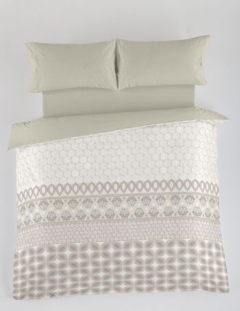 HOUSSE DE COUETTE AURA - 240X220 CM - IMPRESSION NUMÉRIQUE - NUMERIQUE : 100% COTON / UNI : 50% COTON - 50% POLYESTER - 144 FILS 1