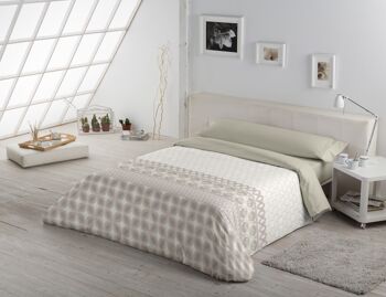 HOUSSE DE COUETTE AURA - 260X240 CM - IMPRESSION NUMÉRIQUE - NUMERIQUE : 100% COTON / UNI : 50% COTON - 50% POLYESTER - 144 FILS 3