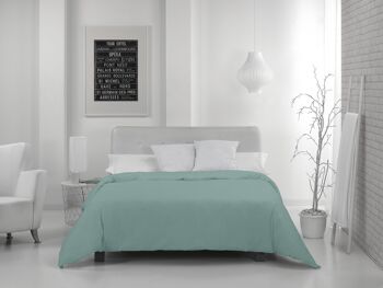 HOUSSE DE COUETTE coloris aqua - Lit de 105 (1 pièce) - 100% coton - 144 fils. Poids : 115 2