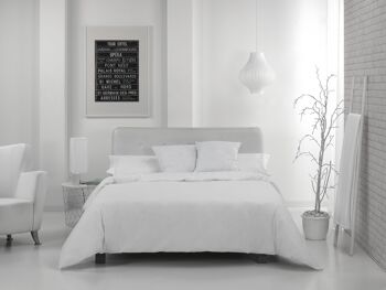 HOUSSE DE COUETTE coloris blanc - Lit 105 (1 pièce) - 100% coton - 144 fils. Poids : 115 2