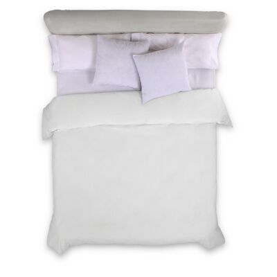 Bettbezug in der Farbe Weiß – Bett 135/140 (1 Stück) – 100 % Baumwolle – 144 Fäden. Gewicht: 115