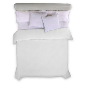 HOUSSE DE COUETTE coloris blanc - Lit 90 (1 pièce) - 100% coton - 144 fils. Poids : 115 1