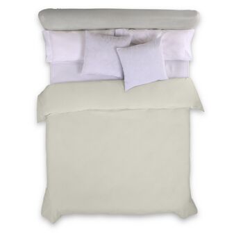 HOUSSE DE COUETTE Crème - Lit 90 (1 pièce) - 100% coton - 144 fils. Poids : 115 1