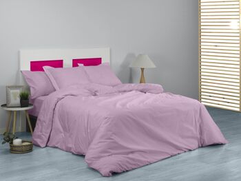 HOUSSE DE COUETTE Mauve - Lit de 105 (1 pièce) - 100% coton - 144 fils. Poids : 115 3