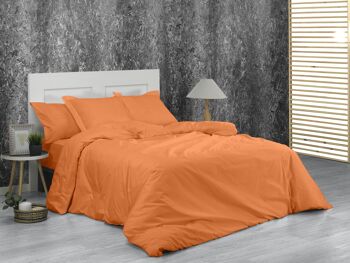 HOUSSE DE COUETTE couleur Mangue - Lit de 105 (1 pièce) - 100% coton - 144 fils. Poids : 115 3