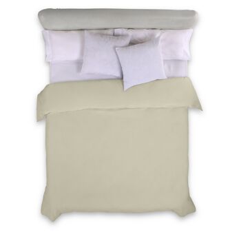 HOUSSE DE COUETTE couleur pierre - Lit 180/200 (1 pièce) - 100% coton - 144 fils. Poids : 115 1