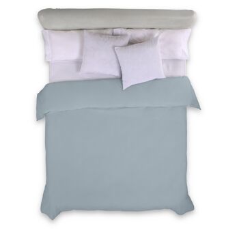 HOUSSE DE COUETTE coloris argent - Lit de 105 (1 pièce) - 100% coton - 144 fils. Poids : 115 1