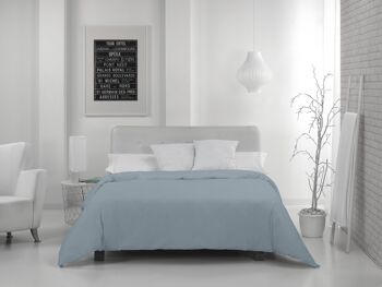 HOUSSE DE COUETTE coloris argent - Lit de 105 (1 pièce) - 100% coton - 144 fils. Poids : 115 2